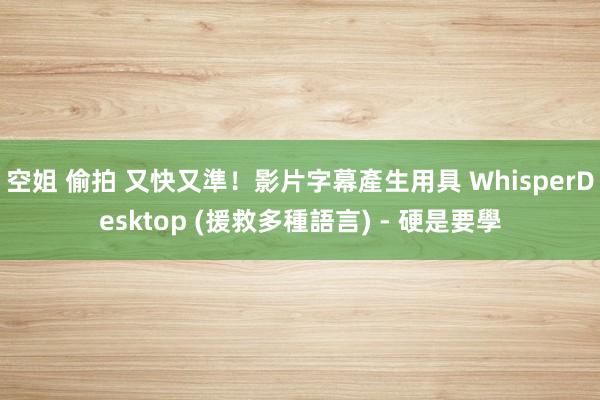 空姐 偷拍 又快又準！影片字幕產生用具 WhisperDesktop (援救多種語言) - 硬是要學
