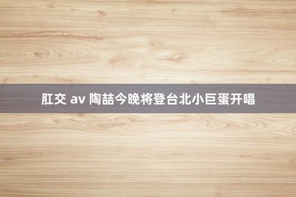 肛交 av 陶喆今晚将登台北小巨蛋开唱