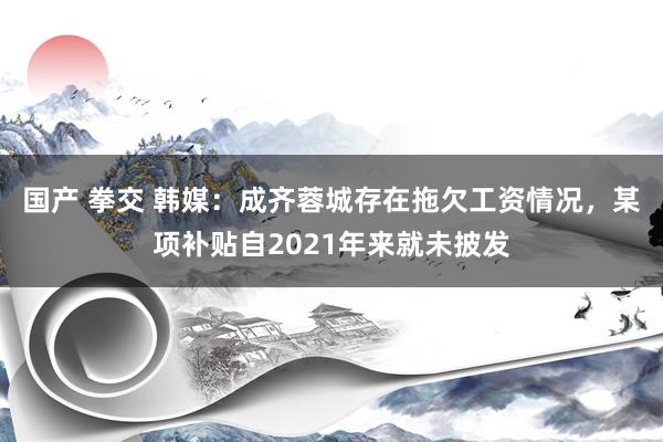 国产 拳交 韩媒：成齐蓉城存在拖欠工资情况，某项补贴自2021年来就未披发