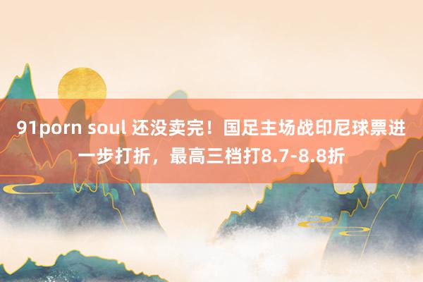 91porn soul 还没卖完！国足主场战印尼球票进一步打折，最高三档打8.7-8.8折
