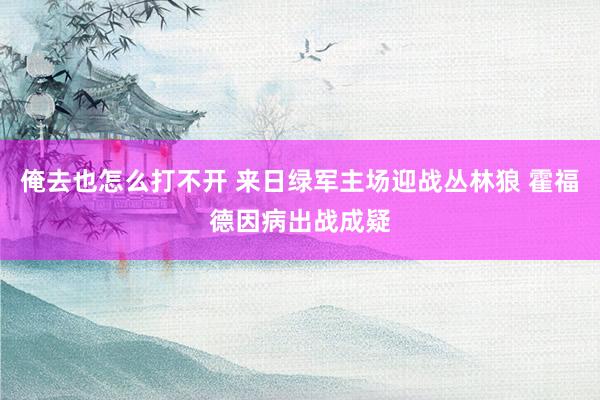 俺去也怎么打不开 来日绿军主场迎战丛林狼 霍福德因病出战成疑